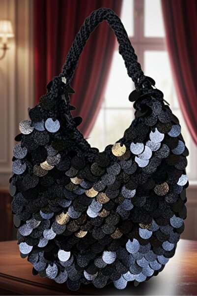 Uretti - Nazlı 4607 4845 El Yapımı Pullu Payetli Abiye El / Omuz Çantası - 30...