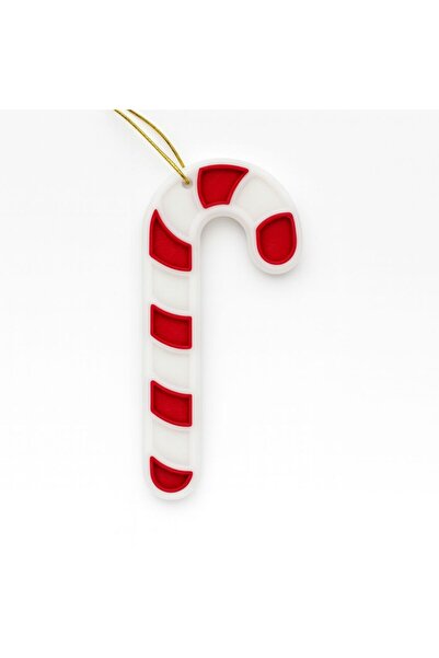 Yılbaşı Şeker Kamışı Ağaç Baston Candy Cane Noel Süsü Elde Boyanmış 3'lü set