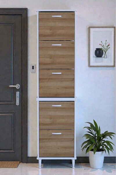 Eliusta Store Ayaklı Meşe Ayakkabılık 52 cm Kapı Önü/Giyim Odası/Antre Uyumlu...