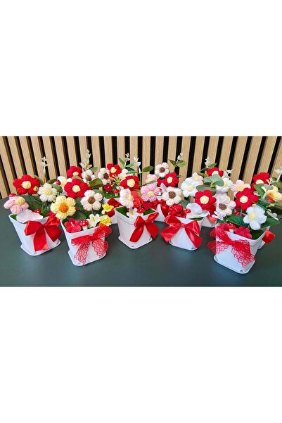 Handmade Ralu Ghiveci cu flori crosetate