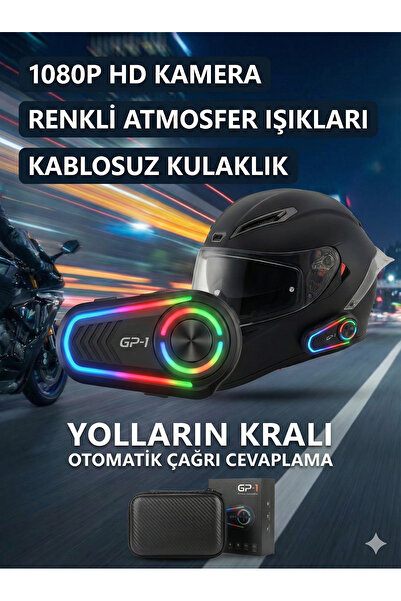 FaroxTech Intercom Kameralı Motosiklet Bluetooth Kask Kulaklık Ses Kontrolü 1...