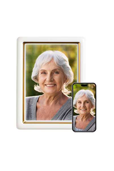 CERAMIC IND. Photoceramics, Picture for cross, Rectangle with golden outline 9x12 cm, Color/Black-White