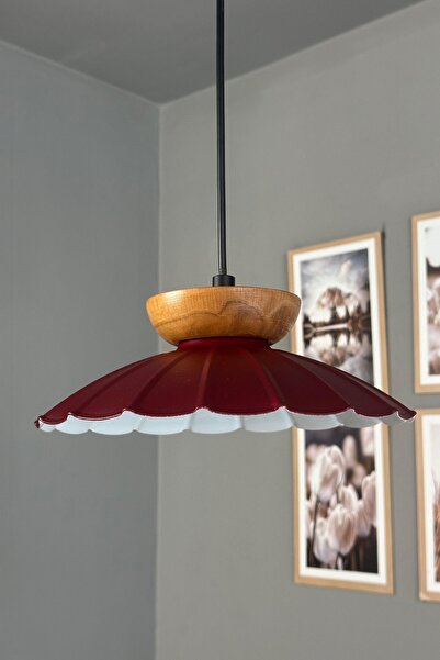 Bamyum Risso Vişne Çürüğü Ahşap Tabak Tekli Metal Avize Cafe Mutfak Modern De...