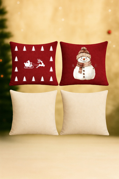 De'Vor مجموعة من 4 أغطية وسائد بتصميم السنة الجديدة