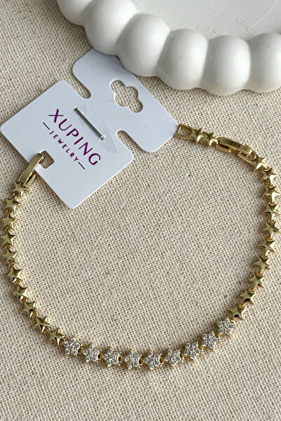 Modacaprea Xuping 14K 17+2 CM Taşlı Yıldız Kadın Bileklik Kararmaz Kadın Xupi...