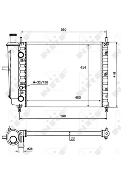 NRF Радиатор за охлаждане на двигател Fiat Brava/Bravo 1/Marea