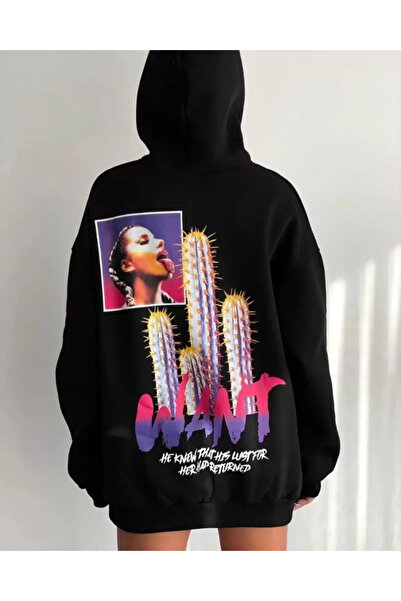 Zerenyus سويت شيرت بغطاء للرأس مطبوع بثلاثة خيوط - أسود