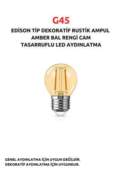 Fujika G45 Dekoratif Rustik Led Ampul - Ampul - Tasarruflu Led Aydınlatma