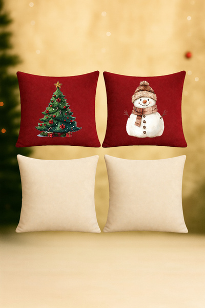 De'Vor مجموعة من 4 أغطية وسائد بتصميم السنة الجديدة