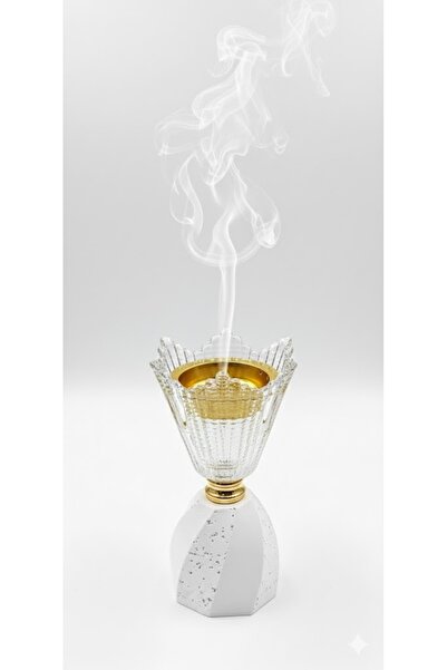 Biki مبخرة بخور عربية فاخرة من الزجاج، مقاس 20×10.5 سم، مبخرة عود يدوية