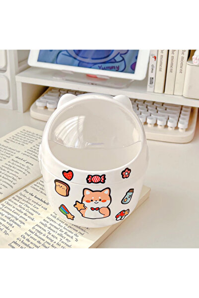 synshop Kawaii القط الأذن تيدي بير الدبدوب منظم سطح المكتب المنظم سلة المهملات هدية
