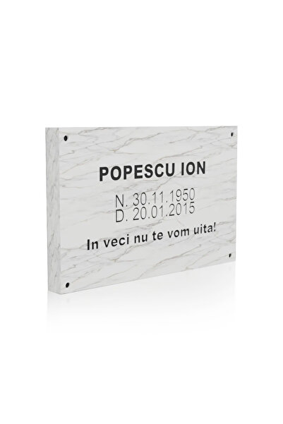 CERAMIC IND. White marble commemorative plaque 40x40 cm