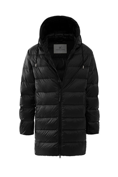 Penelope معطف رجالي من ريش الديك الرومي 100% - أسود / XXL