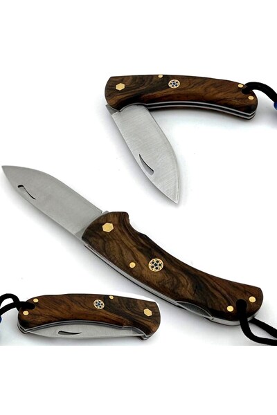 Neler Geldi Neler Ceviz Poslu Sap Outdoor Çakı Bıçak Paslanmaz Çelik Ahşap Sa...