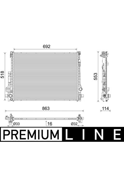 MAHLE Radiator Racire Motor Volvo S60 3/V60 2/V90 2