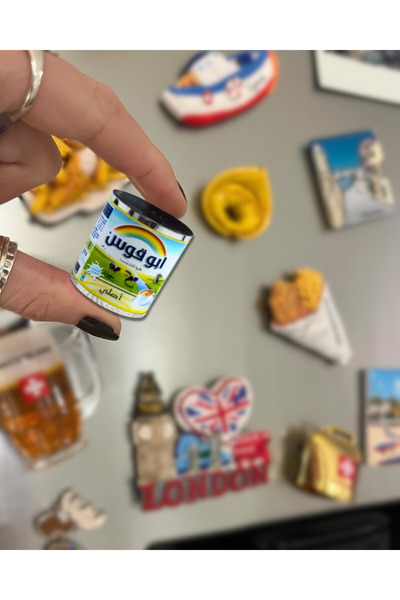 Magnet مغناطيس ثلاجة تذكاري حليب أبو قوس – تصميم مستوحى من عبوة الحليب الشهيرة