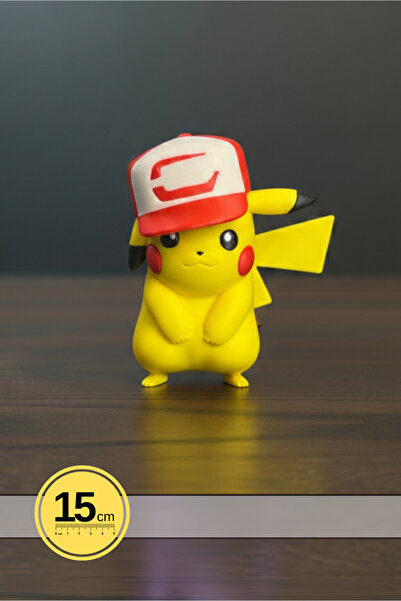 Anka Atolye Pokemon Ash Ketchum Şapkalı Pikachu Masa Figürü (15 cm) – Pokemon...