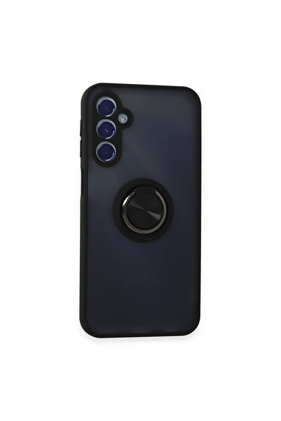 NewFace غطاء حماية سامسونج جالاكسي M34 5G من السيليكون مع حلقة مونتريال - أسود