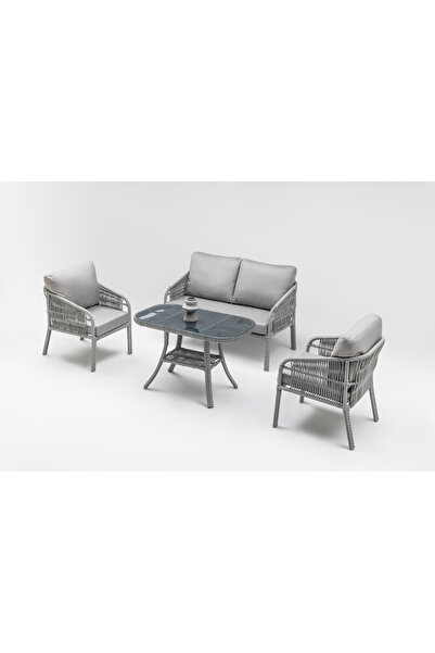 Gardemo Vizyon Bahçe Mobilyası 2+1+1+Orta Sehpa Rattan Bahçe Takımı Teras Bah...