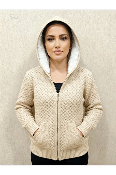 JULYA TRİKO Kadın Kalın Fermuarlı Kapüşonlu Kanguru Cepli Ceket 106