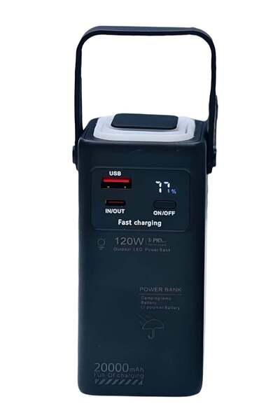 Generic 20000mAh Power Bank with 120W Super Fast Charging, LED Lantern & Inte...