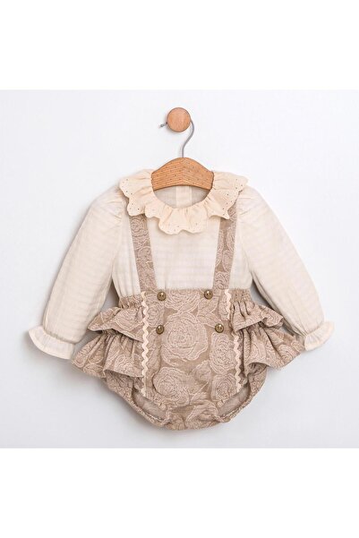 Little Ya Ya Love طقم قميص سالوبيت مكون من قطعتين للفتيات الصغيرات من LITTLE ROSE بتفاصيل وردية