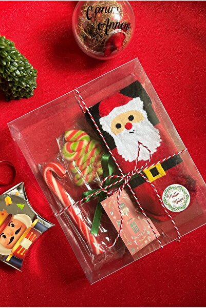 Neşeli Dükkan Yılbaşı Hediye Kutusu Noel Baba Hediye Paketi