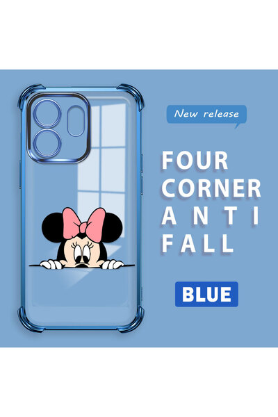 ucuc حافظة من السيليكون الشفاف المتوافقة مع هاتف Infinix Smart 9، ذات أربعة ز...