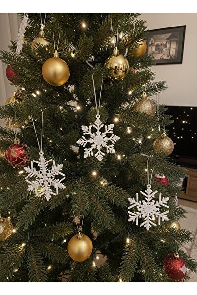 Yuflin Design مجموعة زينة شجرة عيد الميلاد على شكل ندفة الثلج مكونة من 3 قطع ...