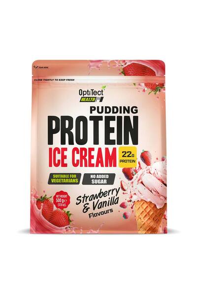 OptiTect آيس كريم بودينغ البروتين الصحي - فراولة، 500 غرام