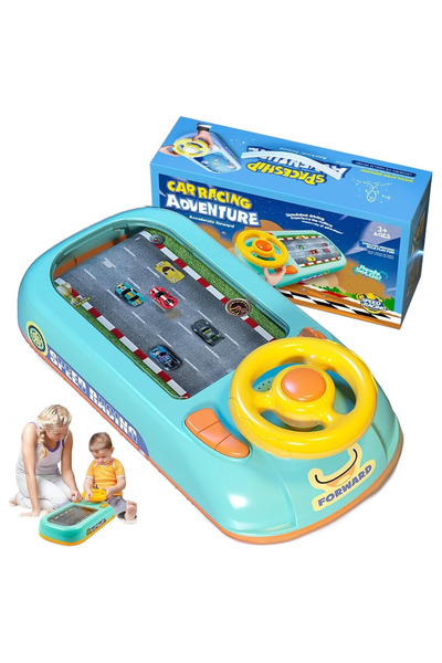 REZZOSS لعبة سيارة موسيقية تفاعلية للأطفال مع عجلة قيادة، هدية تعليمية لعيد ا...