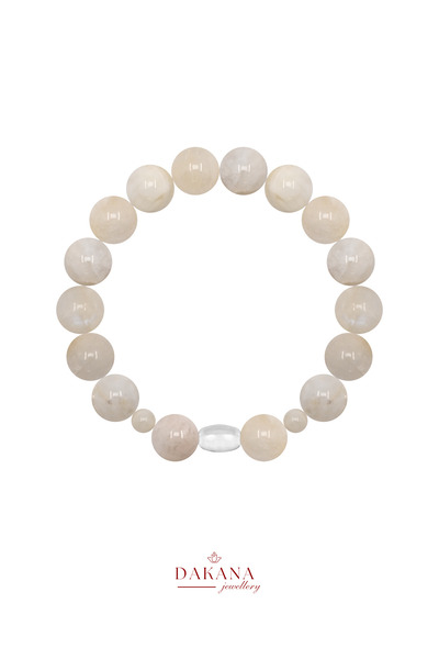 DAKANA JEWELLERY Certified Moonstone Gemini Zodiac Sign Men's Natural Stone B...