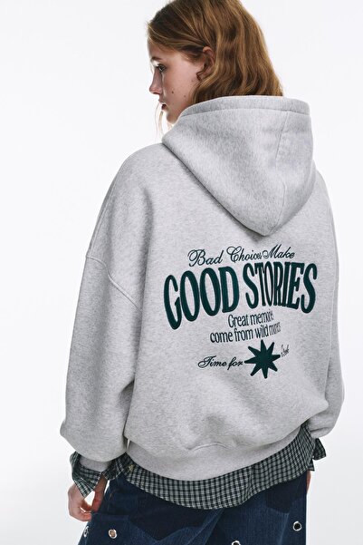 Pull & Bear Good Stories kapüşonlu sweatshirt