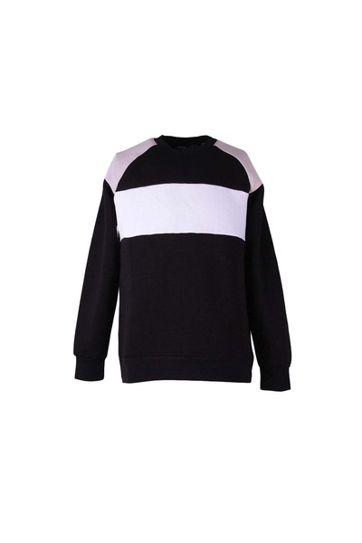 trender Üç İp Ş Fleece-Lined Piece Black Men's Sweatshirt 5757-1