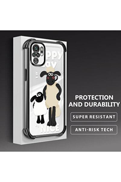 ucuc جراب شاومي ريدمي نوت 10 متوافق مع شبكة الجيل الرابع، غطاء شفاف مضاد للسق...