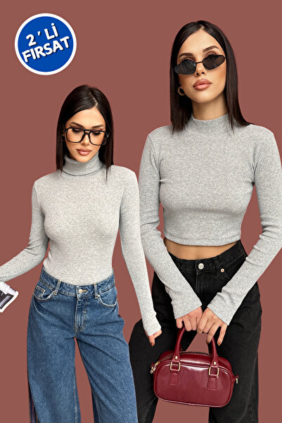 XELA 2-Pack - Full Collar and Half Fishman Collar Tie-On Shawl Ribbed Knit Z