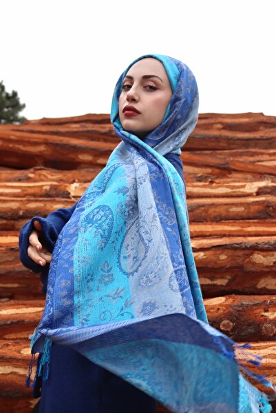 TESSILART Pashmina Cashmere / Suyun Yolu / Mavi