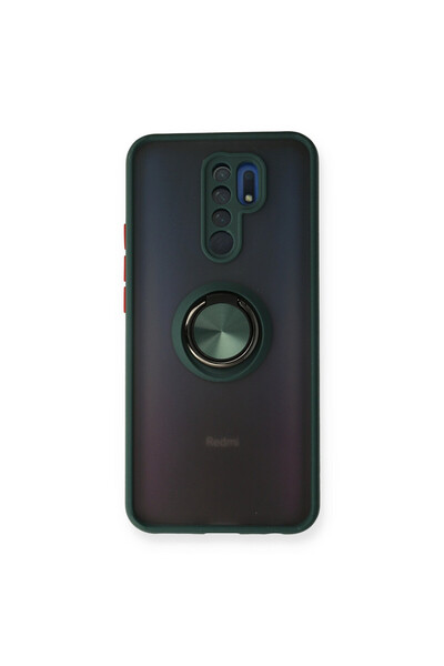 NewFace غطاء حماية سيليكون لهاتف Xiaomi Redmi 9 مونتريال مع حلقة - أخضر