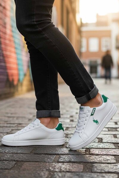 U.S. Polo Assn. U.S. Polo Assn. Men's White/Green Sneakers Shoes Usp-654-3