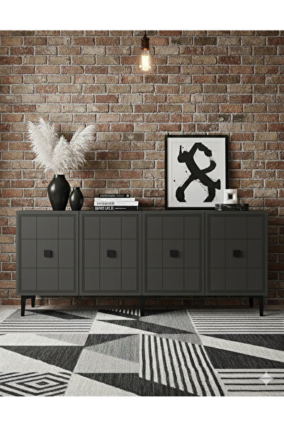 YUMEDİ DESİGN KA1509A - LEYLA KONSOL, TV SEHPASI, ÇOK AMAÇLI DOLAP ve KAHVE KÖŞESİ 150cm ANTRASİT