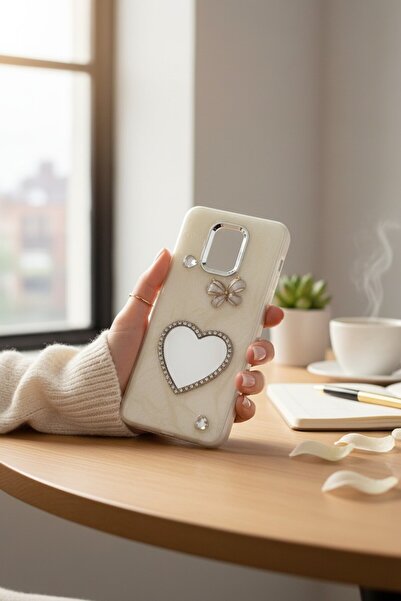 batuteknoloji Xiaomi Redmi Note 9 Pro-Note 9S Aynalı Taşlı Fiyonklu Kabartma ...