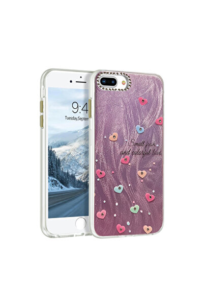 AKSEFİZZ حافظة آيفون 7 بلس ذات حجر لامع غطاء مختلف يجذب الانتباه