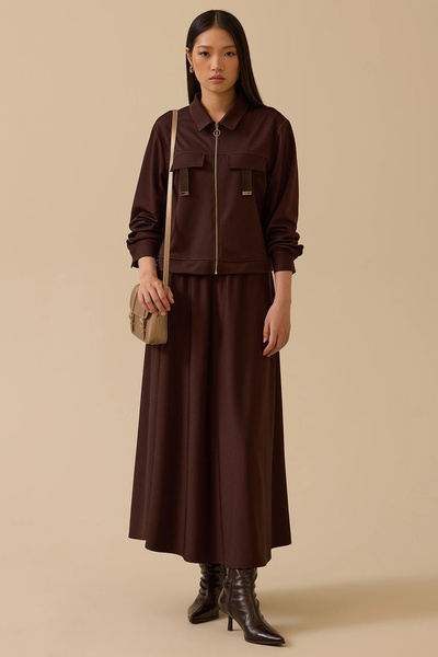 SEÇİL سترة نسائية بسحاب وحشوة للصدر 1017 بني