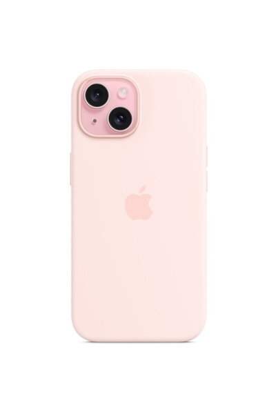 Apple Silicone Case with MagSafe for iPhone 15, Light Pink