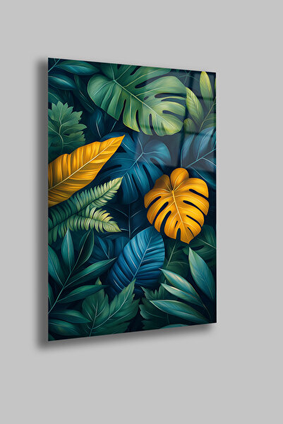 gxe.art Model de frunze botanice tropicale |   Placă de sticlă temperată de 4...