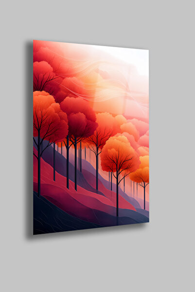 gxe.art Abstract minimist „Vânt în pădure” |   Placă de sticlă temperată de 4...