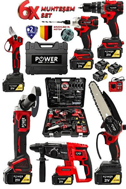 POWER BLACK ultra lüks 6 li set 3 bataryalı 5 ürün kırmızı