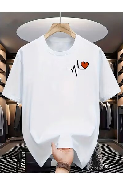 LELVANİ Μπλουζάκι με στάμπα Heartbeat Unisex