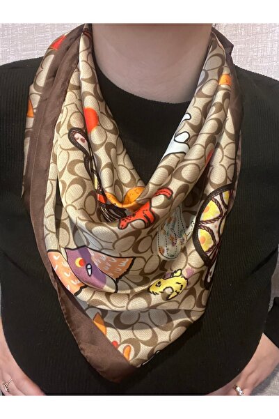 shop Ethnic Model with Cat, Turtle and Bird Figures 70*70 Non-Wrinkle Fabric ...