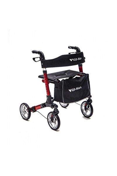 Kid-Man Cadru de mers cu 4 roți, cu frână, scaun, suportă 135 kg, aluminiu